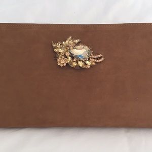 Beautiful Suede Camel clutch.